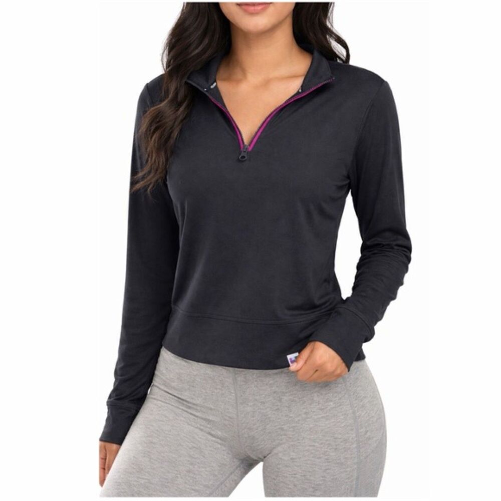 Peloton DreamBlend Half Zip Pullover Black Size XS NWT Ultra Soft Athleisure